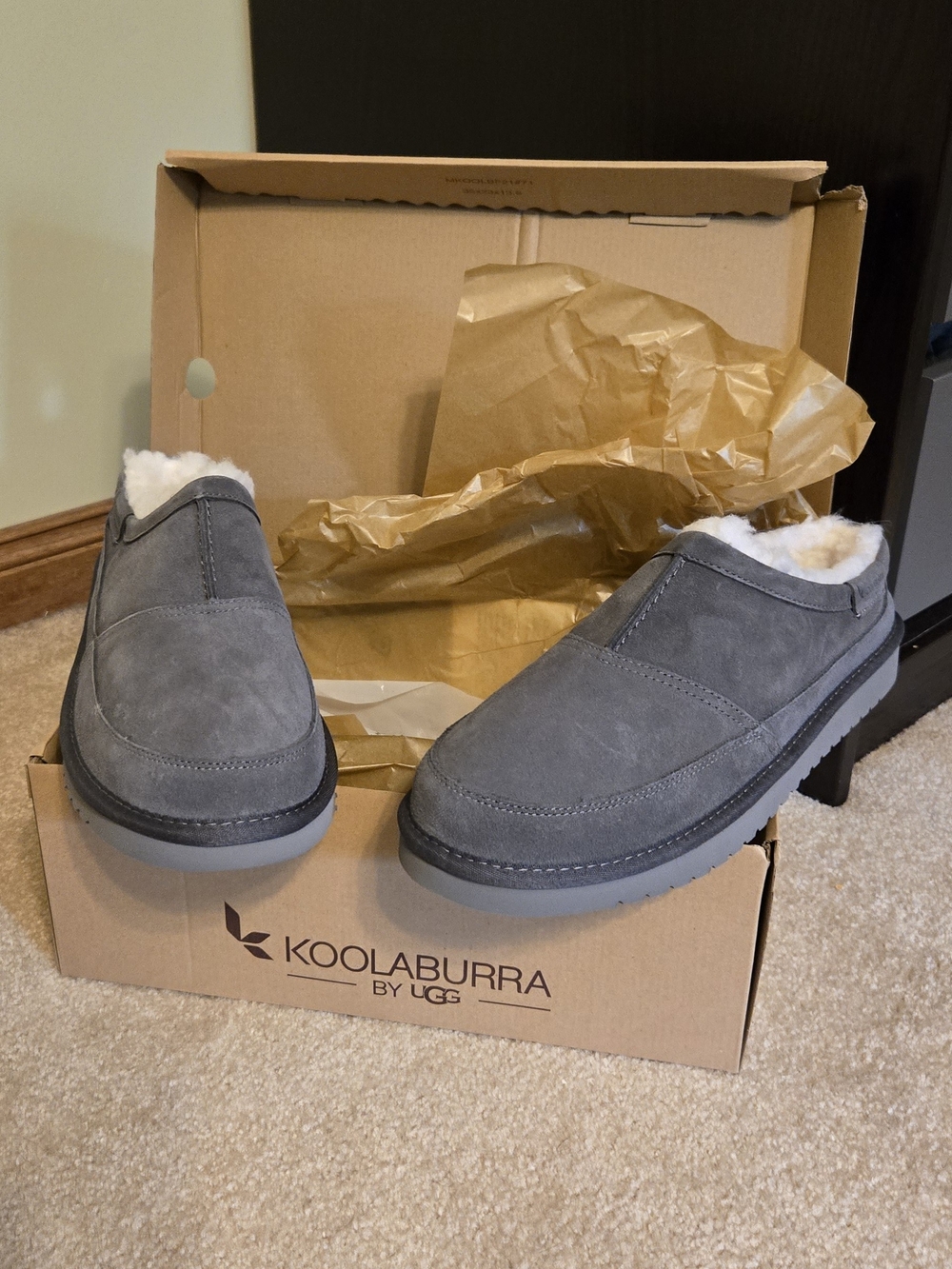 Koolaburra Gray Suede Shearling Slip-On Loafers
